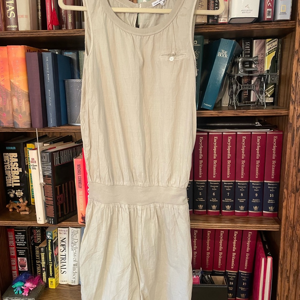 James Perse Cream Sleeveless Scoop Neck Sundress